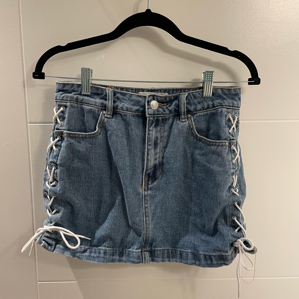 PacSun Jean skirt with ties on side